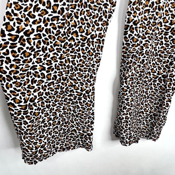 Leopard Print Elastic Waist Wide Leg Pants XS - Picture 5 of 8